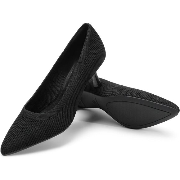 Women's Pull On Pumps Pointed Toe Kitten Heels Party Wedding Dress Shoes - Picture 3 of 7